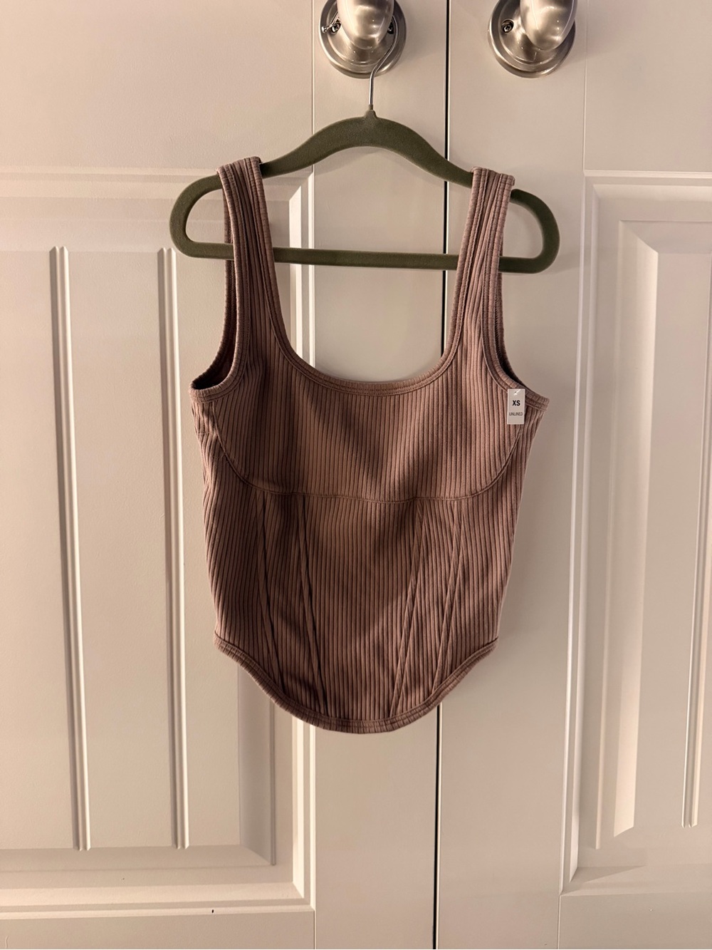 PINK Victoria's Secret Ribbed Scoop Bodysuit - Mauve